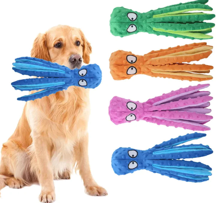 Jouet en peluche pour animaux de compagnie en forme de pieuvre